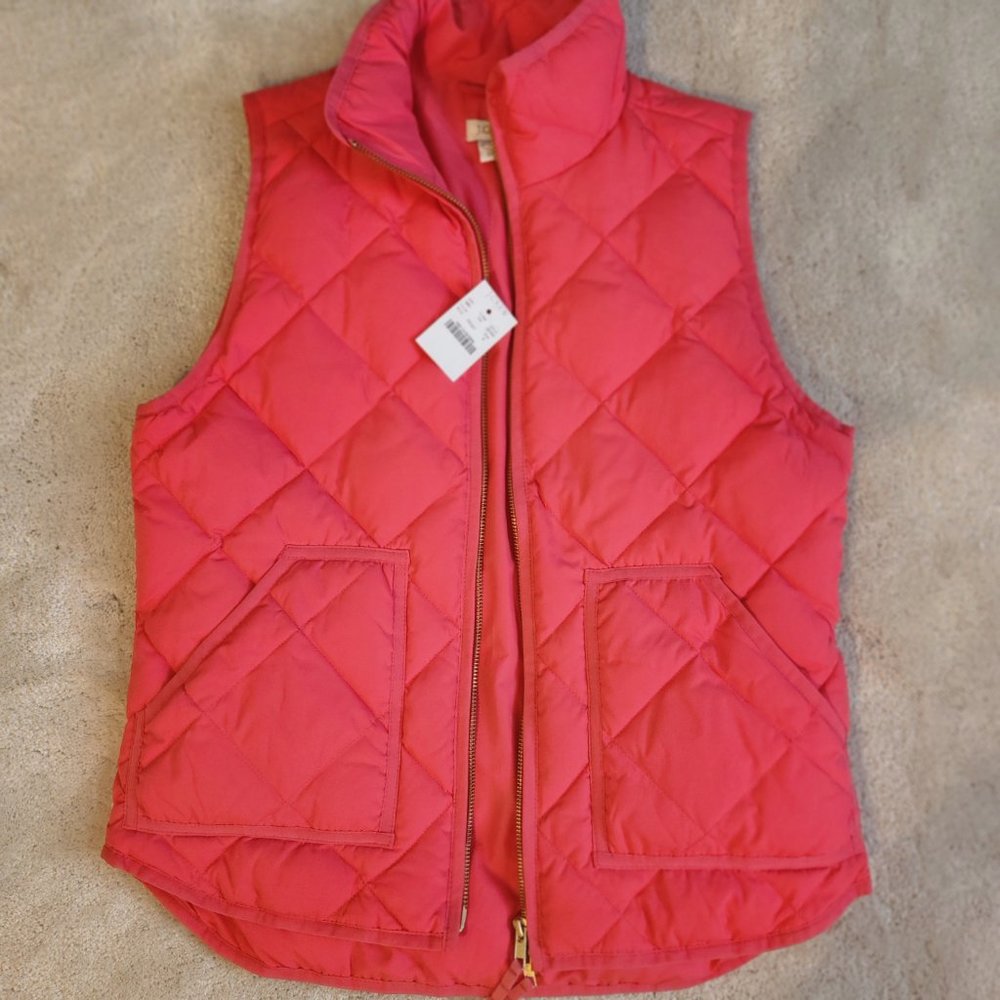 J Crew quilted down puffer vest Hot Pink S Style 92465 - Picture 3 of 8